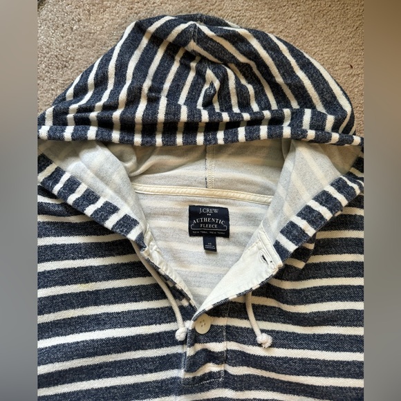 J. Crew Cotton Fleece Long sleeve Lightweight Hoodie with Buttons - Picture 4 of 7